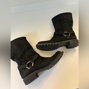 Timberland Women's Black Leather Harness Moto Boots size 8